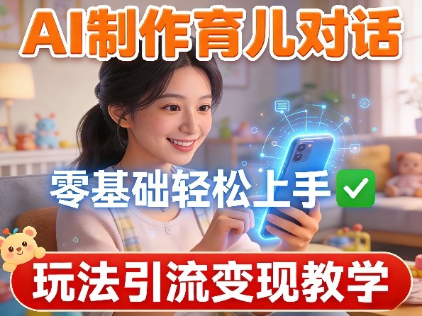 AI制作育儿对话,零基础轻松上手,玩法引流变现教学
