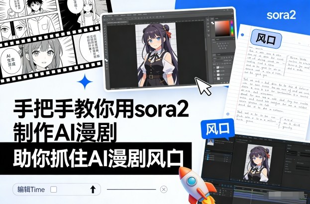 快手50w粉丝博主手把手教你用sora2制作AI漫剧,助你抓住AI漫剧风口