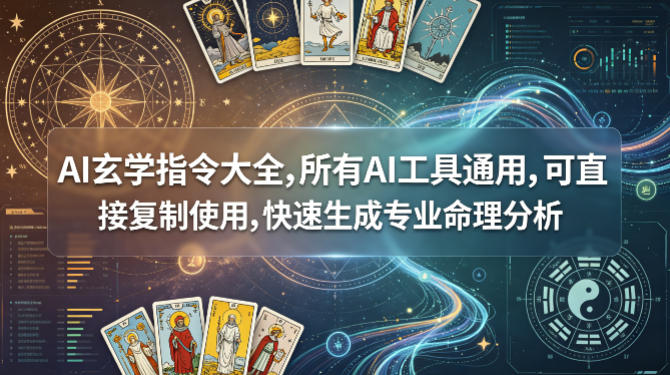 AI玄学指令大全,所有AI工具通用,可直接复制使用,快速生成专业命理分析