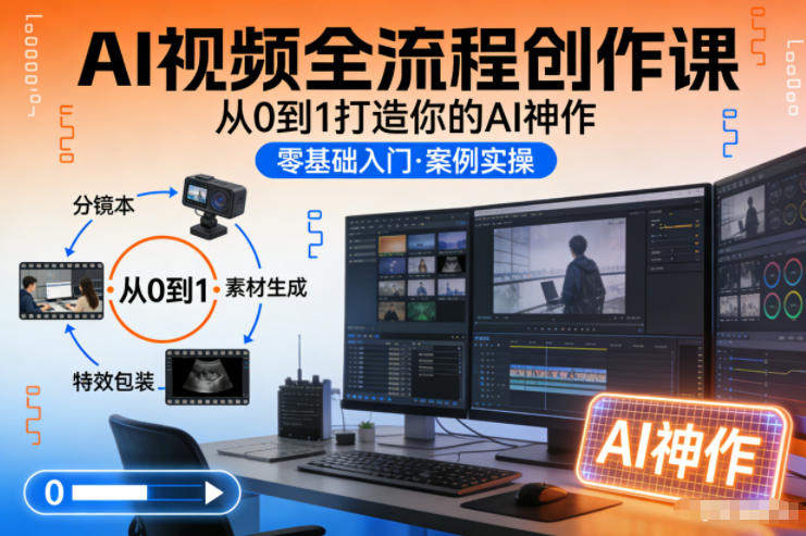 AI视频全流程创作课,从0到1打造你的AI神作